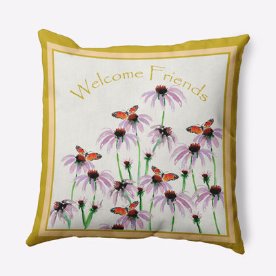 Floral Polyester Throw Pillow