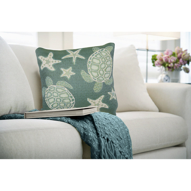 Marina Turtle and Stars, Aqua Ivory