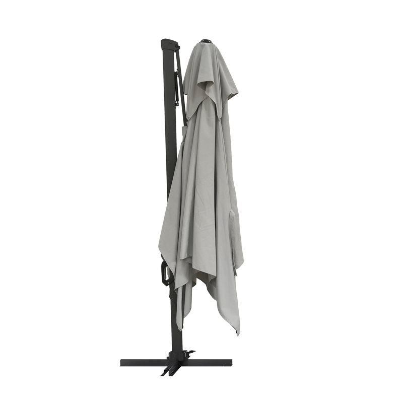 Parasol en porte-à-faux carré Gilda, gris