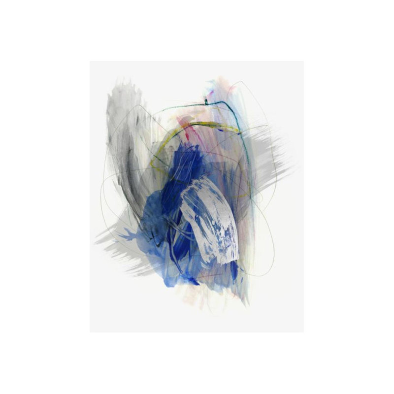 «Hoping VI» par Emma McCartney - peinture sur toile tendue, Argent doré, H 30 po x l 24 po x P 1,5 po