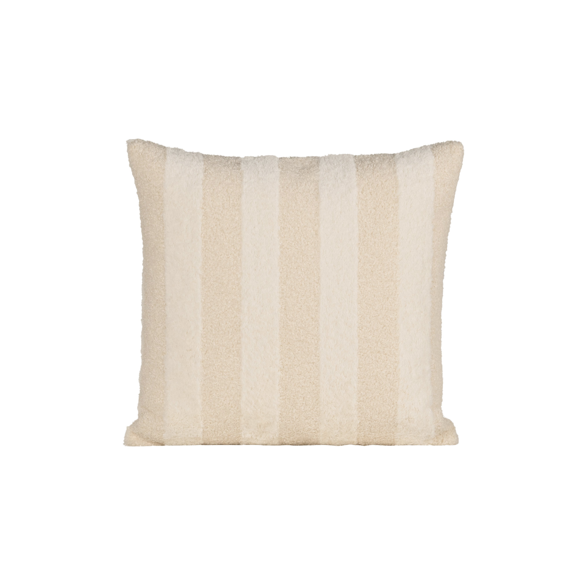 Prudence Cream 20" x 20" Throw Pillow, Feather, Square 20", Brown Striped