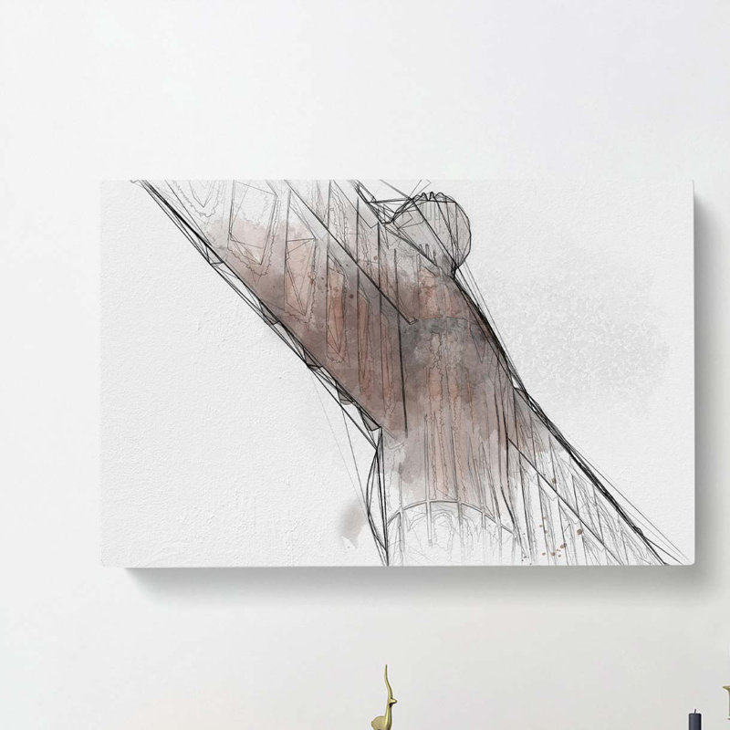 The Angel Of The North In Gateshead In Abstract by Albert Racinet - Wrapped Canvas Print, 50cm H x 76cm W x 3cm D