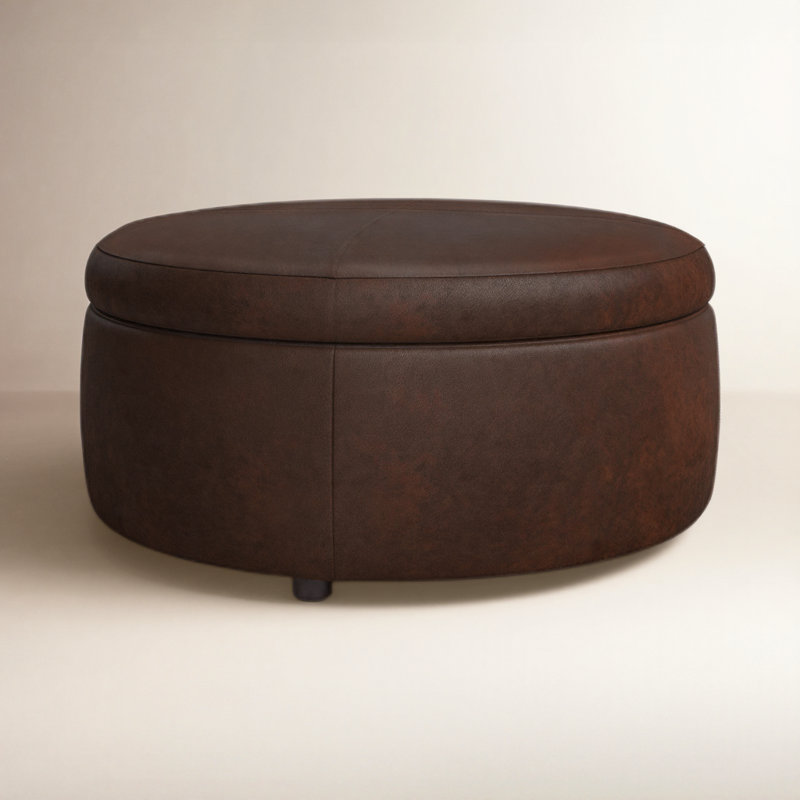 Murano 37" Ottoman, Revelation Midnight Genuine Leather