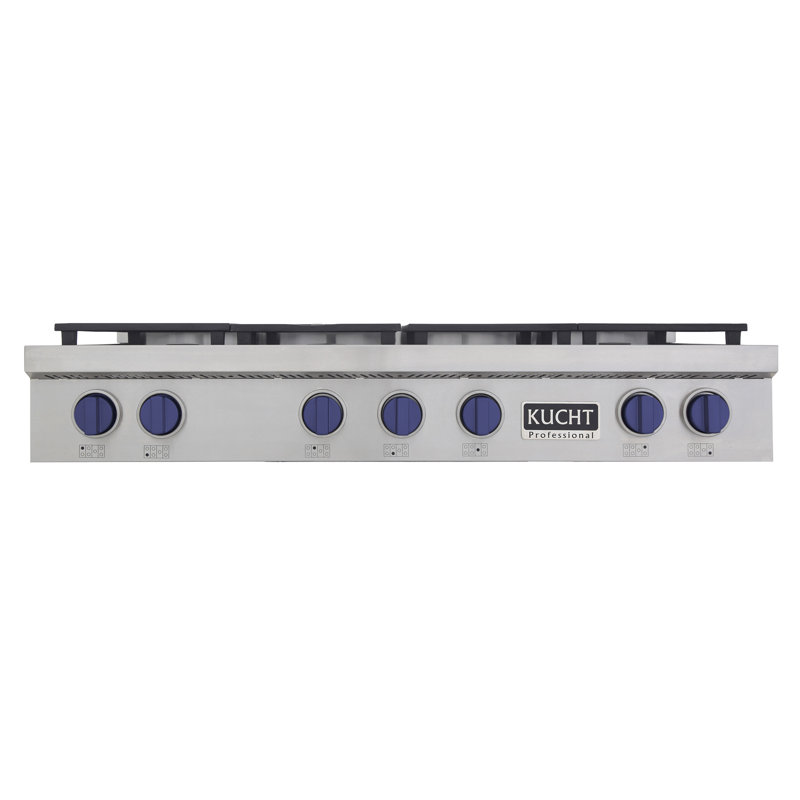 48" 7 Burner Cooktop, Liquid Propane, Royal Blue