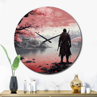 Asian Art Samurais Resolve II Metal Wall Clock