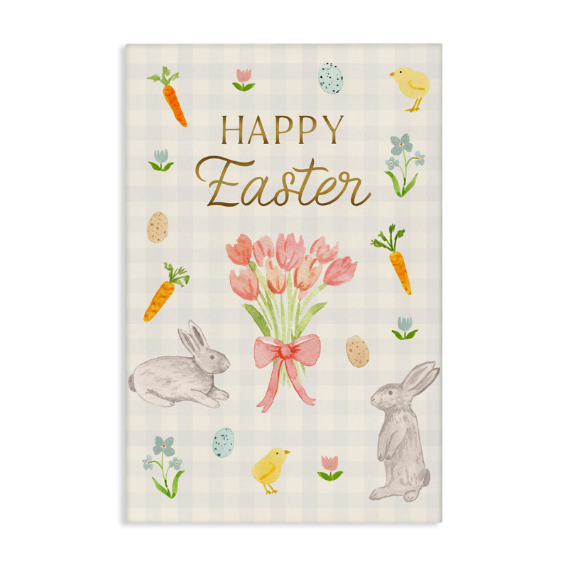 Joyeuse Pâques, toile de printemps douce, conception par Juliet Meeks, H 30 po x l 20 po