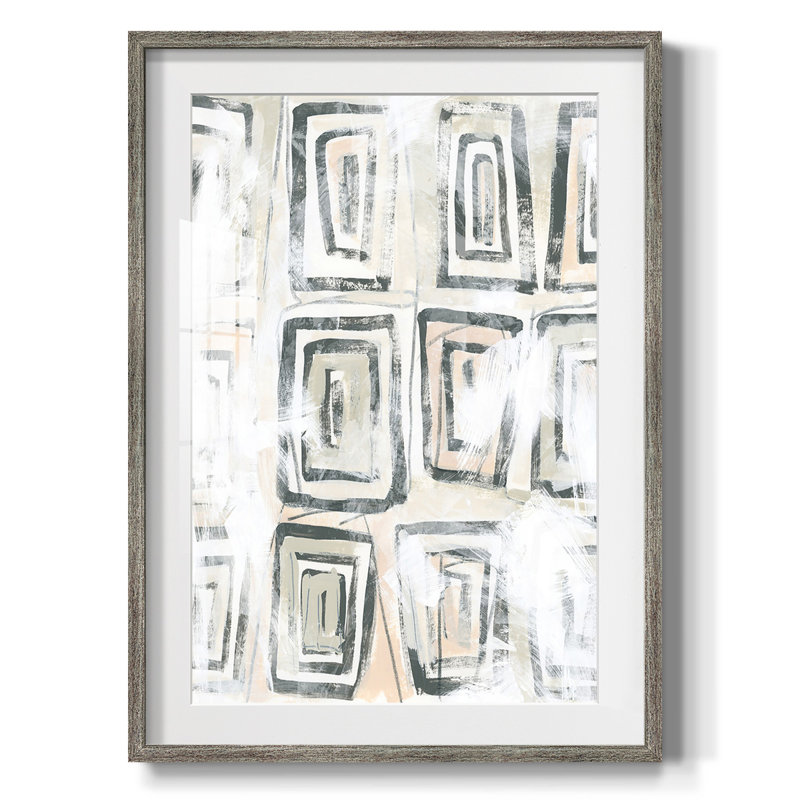Sand Glyphs IV - Impression encadrée, Vieilli, H 28,5 po x l 20,5 po