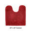 Tapis pour salle de bain 100% coton touffeté Granada, doux, absorbant et antidérapant, lavable à la machine Tapis de toilette de luxe uni en forme de U pour salle de bain, s'adapte autour de la base de toilette, 20 po x 20 po, rouge-107336109