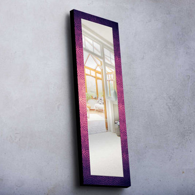 Elegant Decorative Mirror with 100% Pine Wood Frame, 15.7 x 47.2 inches | Real Glass Mirror (Thickness: 0.2 inches) | Stylish Fabric Painting | Ideal for Living Room, Bedroom & Entryway Decor