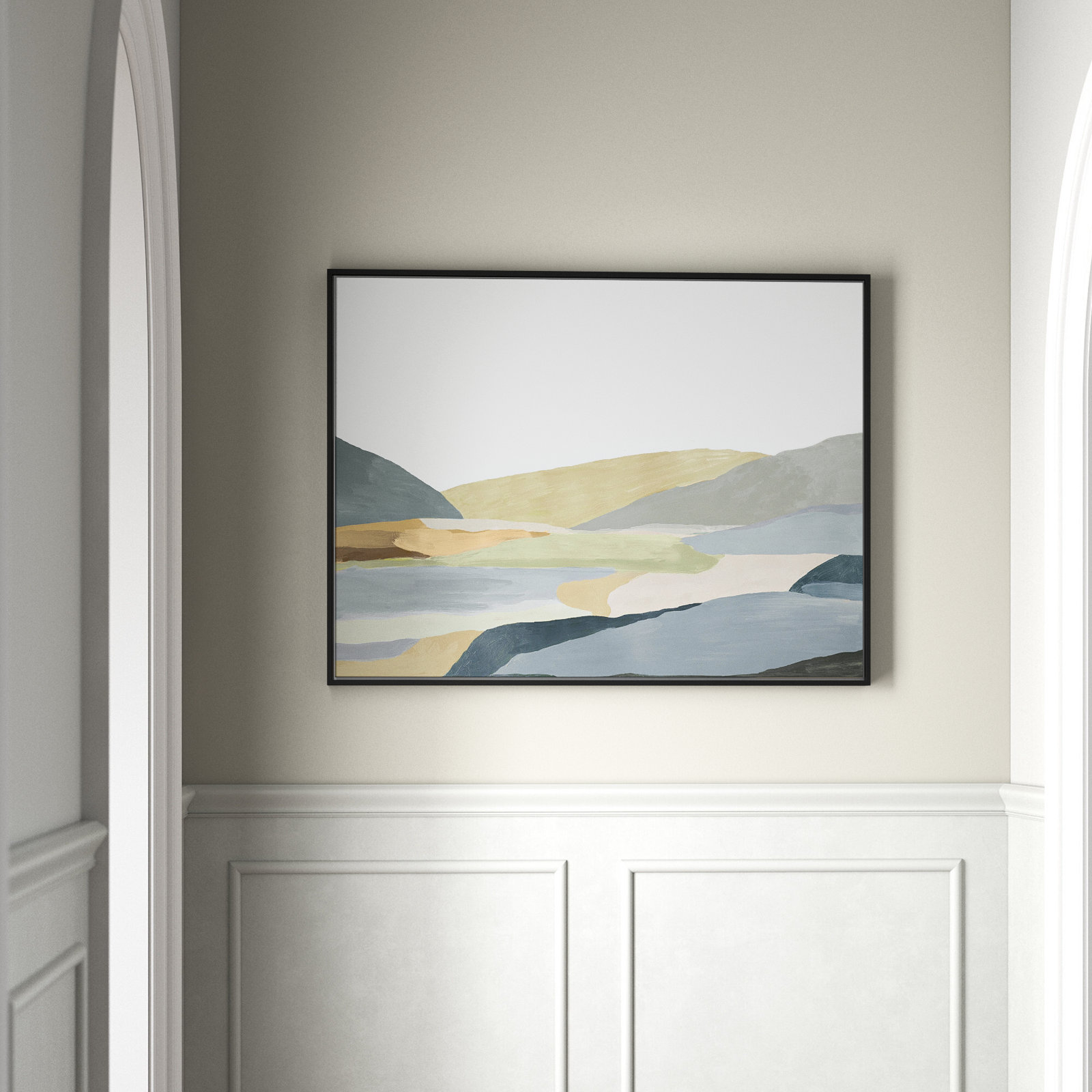 Blair "Warm Hills II" Painting, 31.5" H x 41.5" W x 2" D, Black Canvas