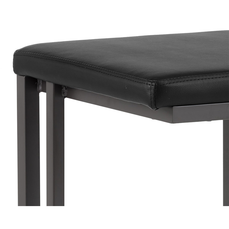 Tabouret de comptoir Boone - Gris - Onyx, Similicuir onyx, Gris, Tabouret de comptoir (assise de 26 po de hauteur)