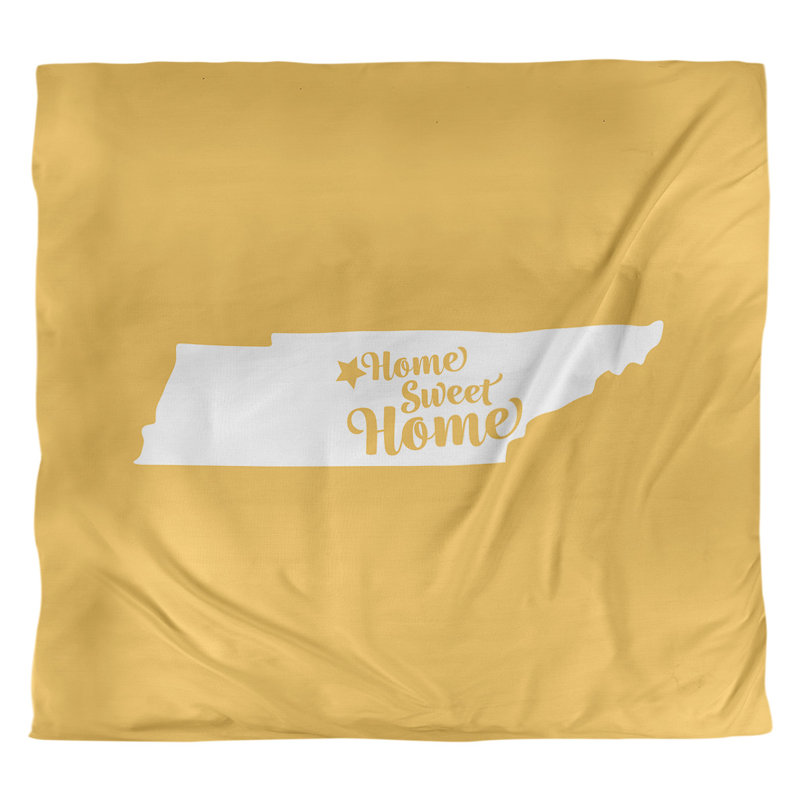 Housse de couette réversible simple Home Sweet Nashville, Microfibre, Housse de couette pour très grand lit, Jaune