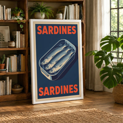Sardines Poster Vintage 1 Piece Wrapped Canvas Wall Art