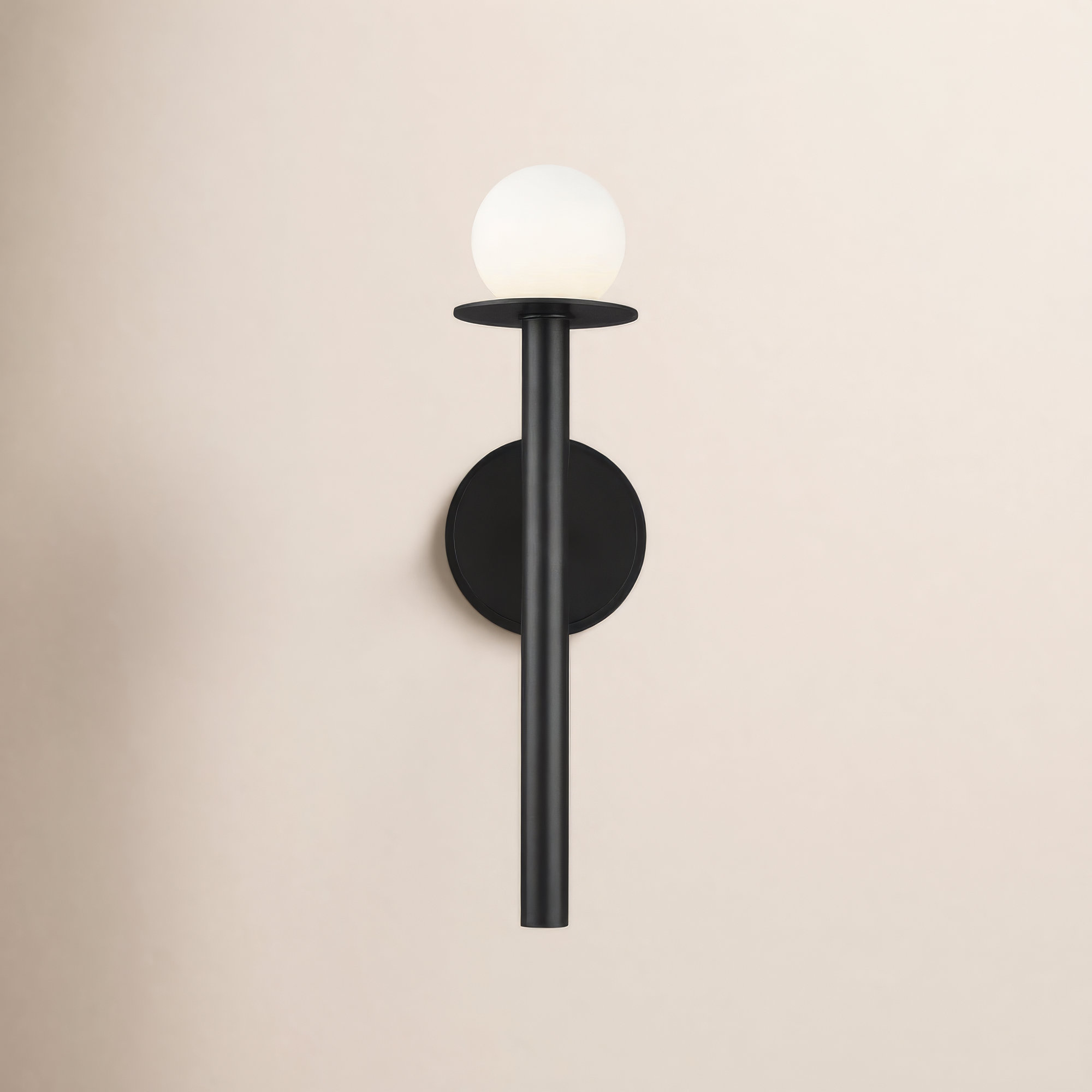 Single Light Steel Dimmable Wallchiere, Midnight Black