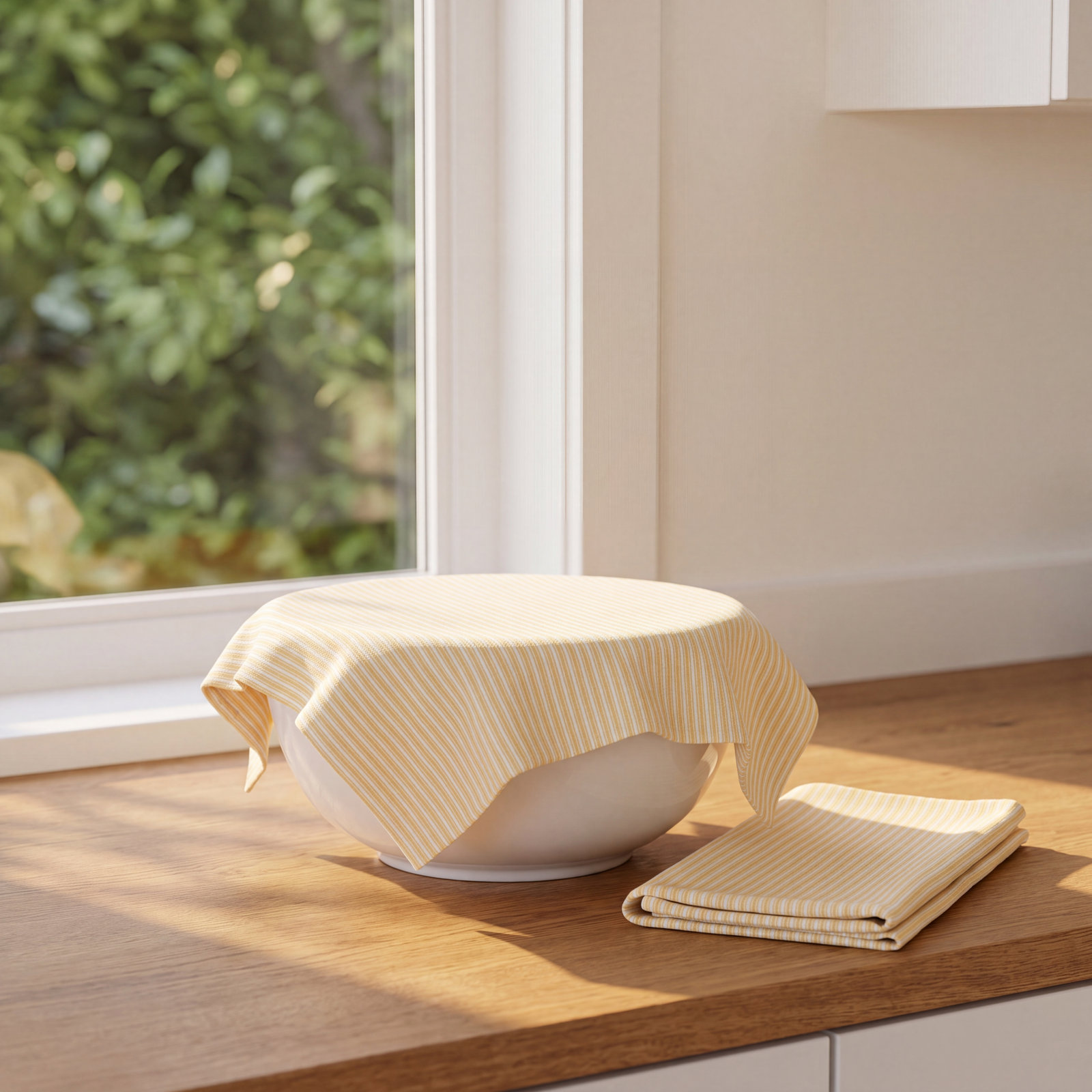 Stripe Tea Towel Kitchen Towel, Yellow