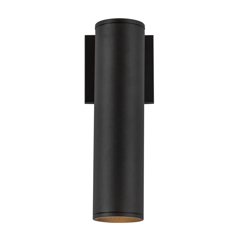 Lorna Glass 1 - Light LED Flush Mounted Sconce, 12.38" H x 4.63" W x 3.88" D, Black, 18 W