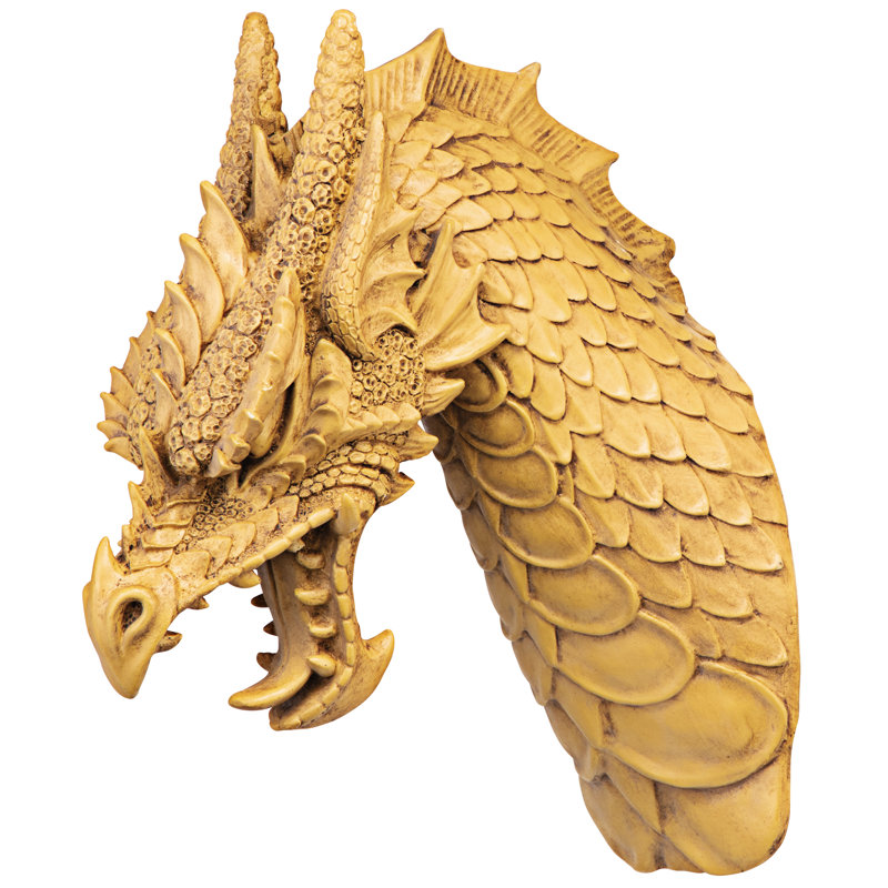 Sculpture murale Tête de bête dragon