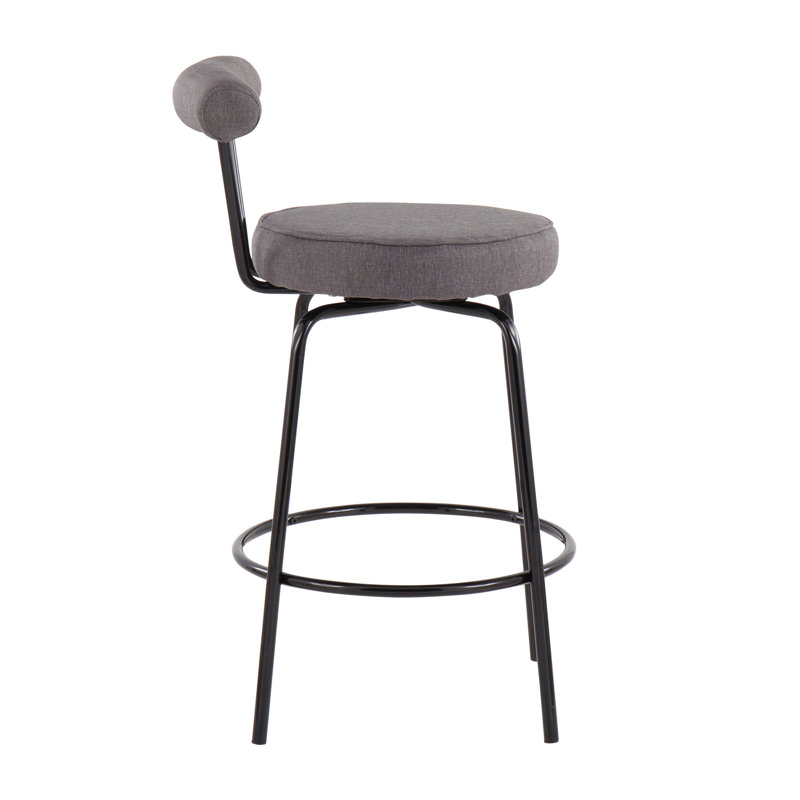 Tabouret de comptoir contemporain, Noir, Gris