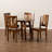 Luma 5-Pc Dining Set in Transitional Walnut Finished, 37.4'' H X 17.9'' W X 19.9'' D-702255194-702255189