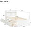 Élégant lit simple avec lit gigogne et bibliothèque en blanc - Rehaussez le style de votre chambre à coucher en ajoutant une touche d'élégance au décor-121104845-121104847