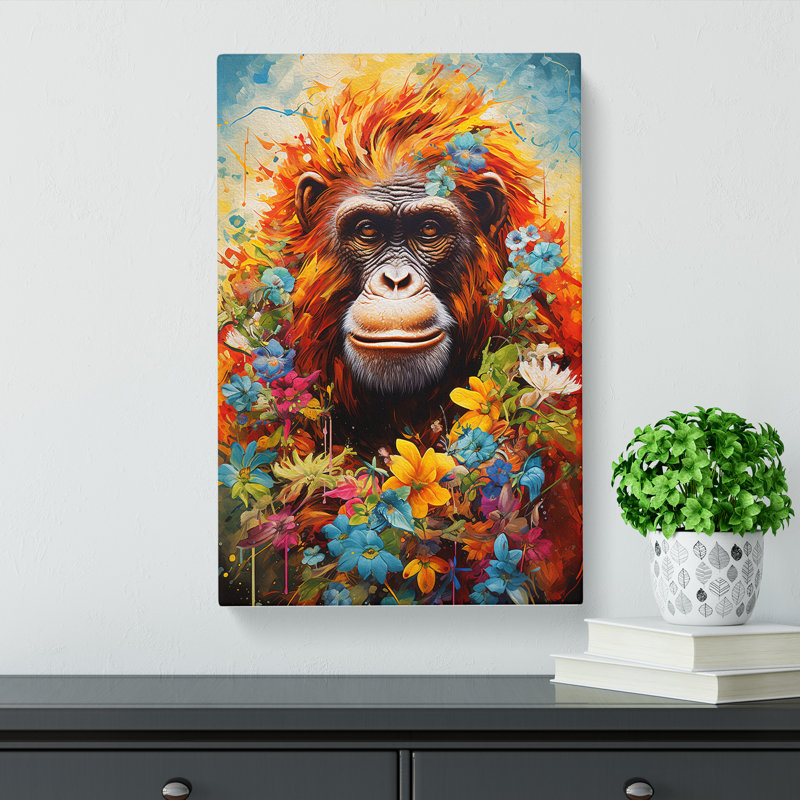 Orangutan Modern - Wrapped Canvas, 76cm H x 50cm W x 3cm D