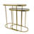 Iron Oval Nesting Tables with 2-Tone Inlay Marble Tops