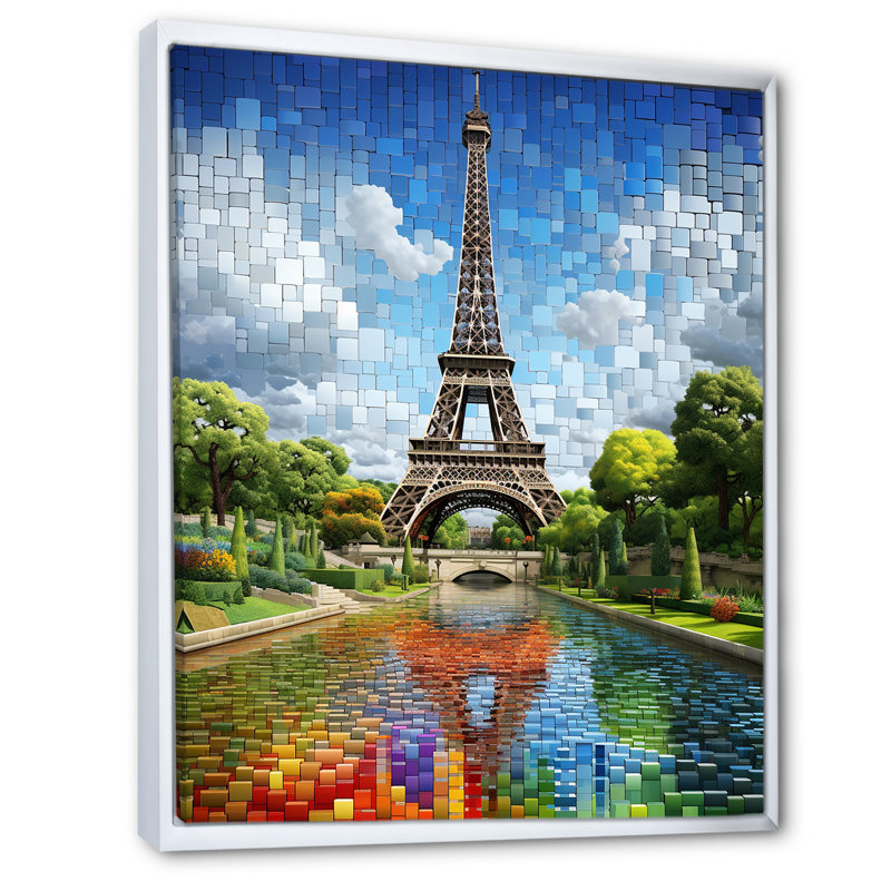 «Paris In Spring Bloom - City Paris», reproduction sur toile, 32" H x 16" W, Cadre flottant blanc