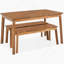 Ensemble de salle à manger 3 pièces 3 pièces pour l'extérieur et l'intérieur avec 2 bancs