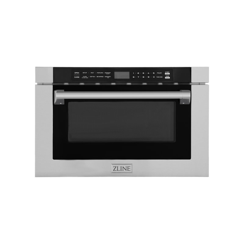 ZLINE 24 in. 1.2 cu. ft. Built-in Microwave Drawer with Traditional Handle, Stainless Steel