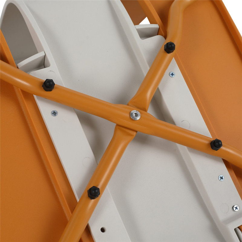 Ensemble de 4 chaises à motif de blocs de couleurs à rayures intérieures / extérieures modernes et pieds en métal robustes