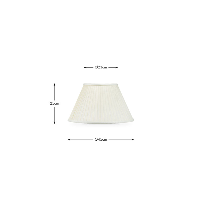 Silk Pleated Empire Shade, 25cm H x 45cm W x 45cm D, Almond