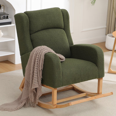 27.3" Wide Rocking Chair with Solid Wood Leg and Footrest