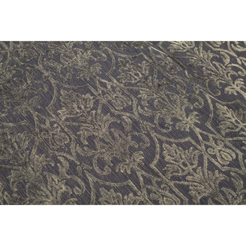 Damask Area Rug in Dark Blue