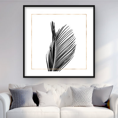 Areca Palm with Gold Line - Exotic Floral Framed Print