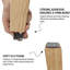 4 chaises d'intérieur tropicales orange avec des pieds en chêne rouge et un siège en polypropylène, une construction résistante aux égratignures, un grain de bois naturel massif, des joints renforcés pour un soutien lourd, des coussins souples de protection du sol,-872743219