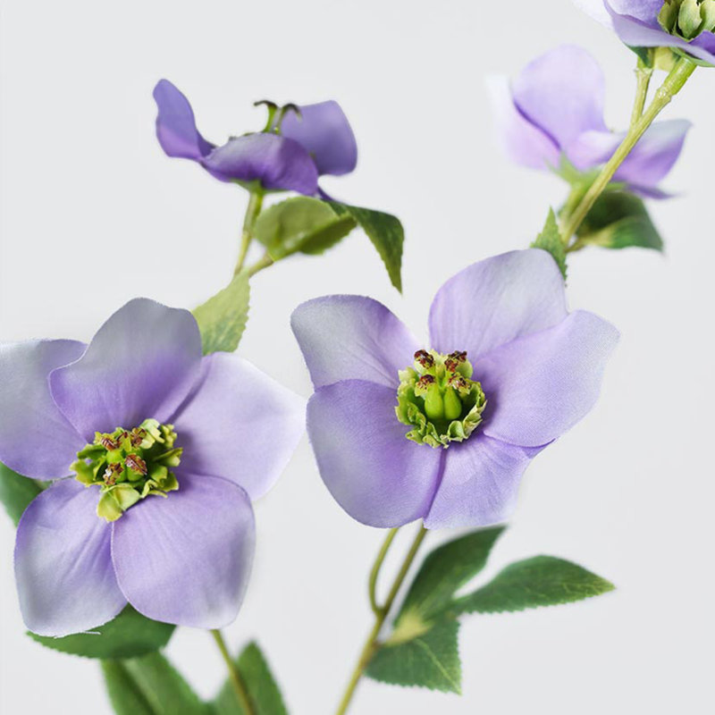 Audet Silk Decorative Artificial Christmas Rose(Pack of 1 Branch), Purple