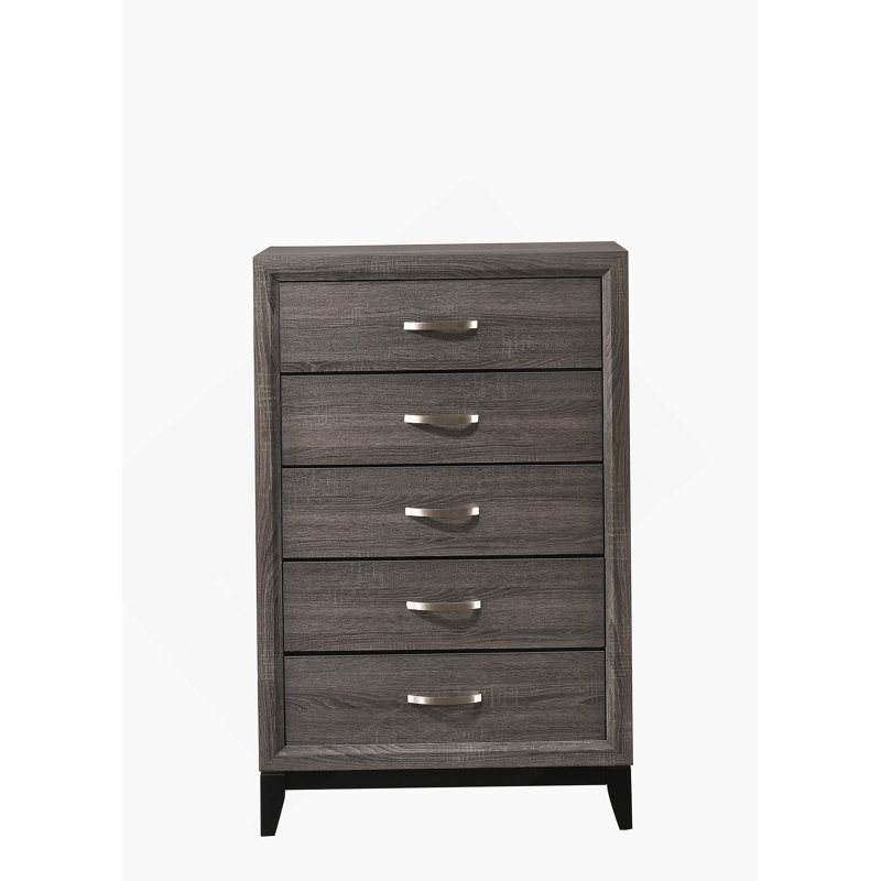 Commode en bois 5 tiroirs pour chambre à coucher