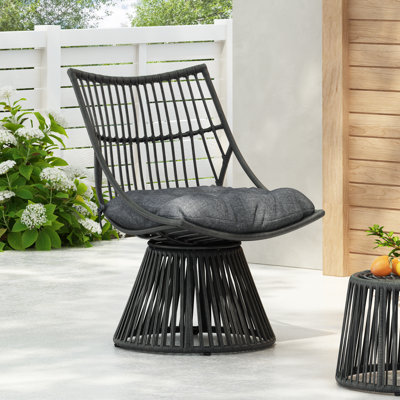 Fauteuil club d'extérieur en osier Darrall