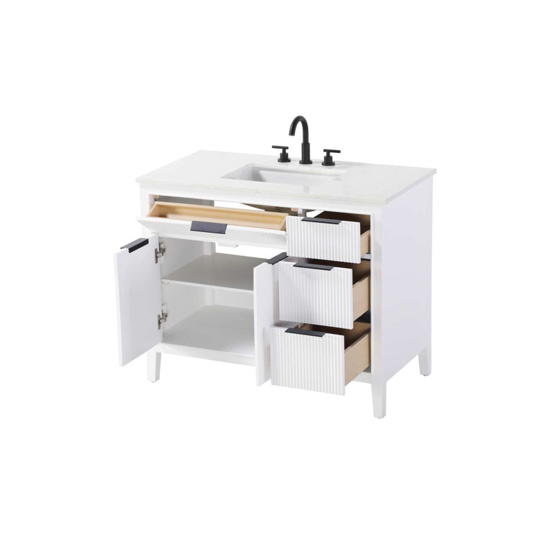 Meuble-lavabo simple 42 po blanc, 42", Blanc
