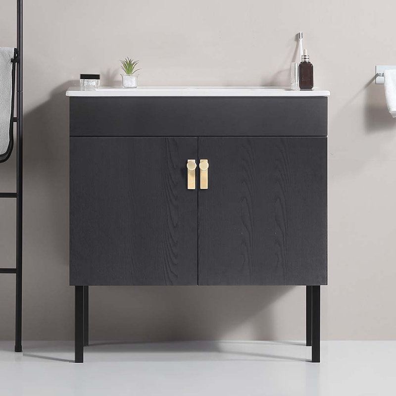 Ensemble de meuble-lavabo simple 30 po, Noir
