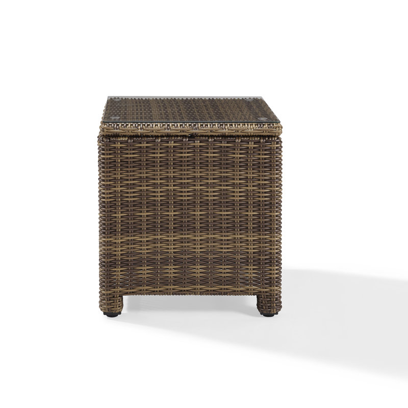 Munguia Square Metal Outdoor Side Table , 20'' in. W 20'' in. D, Brown