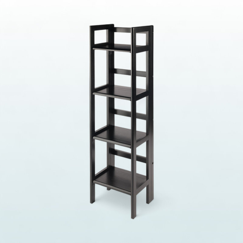 Macon Narrow 4-Tier Freestanding Foldable Shelf in Black, 51.12'' H X 13.79'' W X 11.13'' D, Black