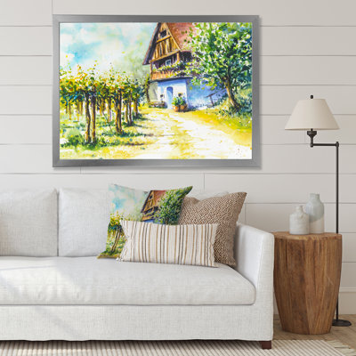 Maison près du vignoble - Peinture sur toile
