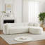 Canapé modulaire de luxe à dossier incurvé de 109,4 po, canapé à dossier courbé moderne en tissu de chenille, deux coussins décoratifs minimalistes en forme de L pour le salon (beige méridienne)-1417205878