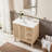 Blancheville 36 In. Single Sink Freestanding Bath Vanity In White Oak With Carrara Quartz Top