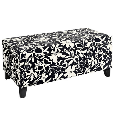 Luxury Storage Ottoman Comfortable choice, multiple functions, classic design, and cozy corners with Floral Patterned Fabric, SoftClose Hinges, MultiFunctional Footrest & Seat for Living Room, Bedroom  Hidden Compartment for Blankets/Pillows