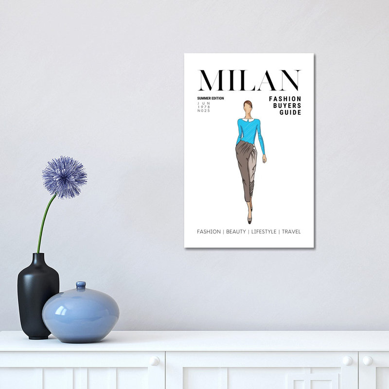 Milan Italian Fashion 1 Piece Wrapped Canvas Wall Art, 30.48 cm H x 45.72 cm W