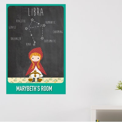 Décalcomanie murale personnalisable libra zodiac