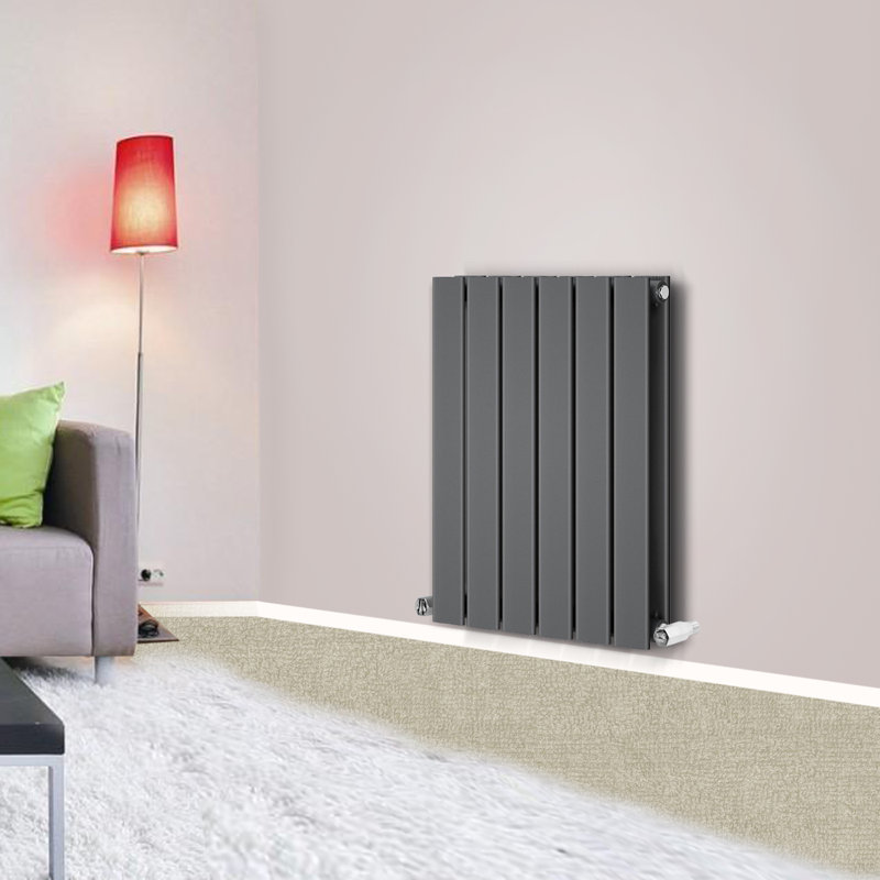 Shonna Vertical Double Flat Panel Radiator, Anthracite, 60cm H x 40.8cm W