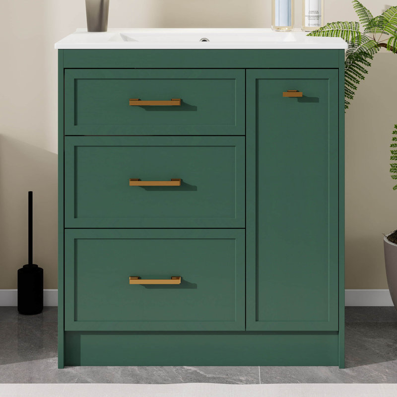 Meuble-lavabo de 30 po avec lavabo, meuble-lavabo classique, meuble-lavabo de 30 po avec lavabo comprenant 2 tiroirs et un tiroir double couche